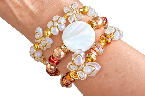 Autumn Pearl Bracelets Trio