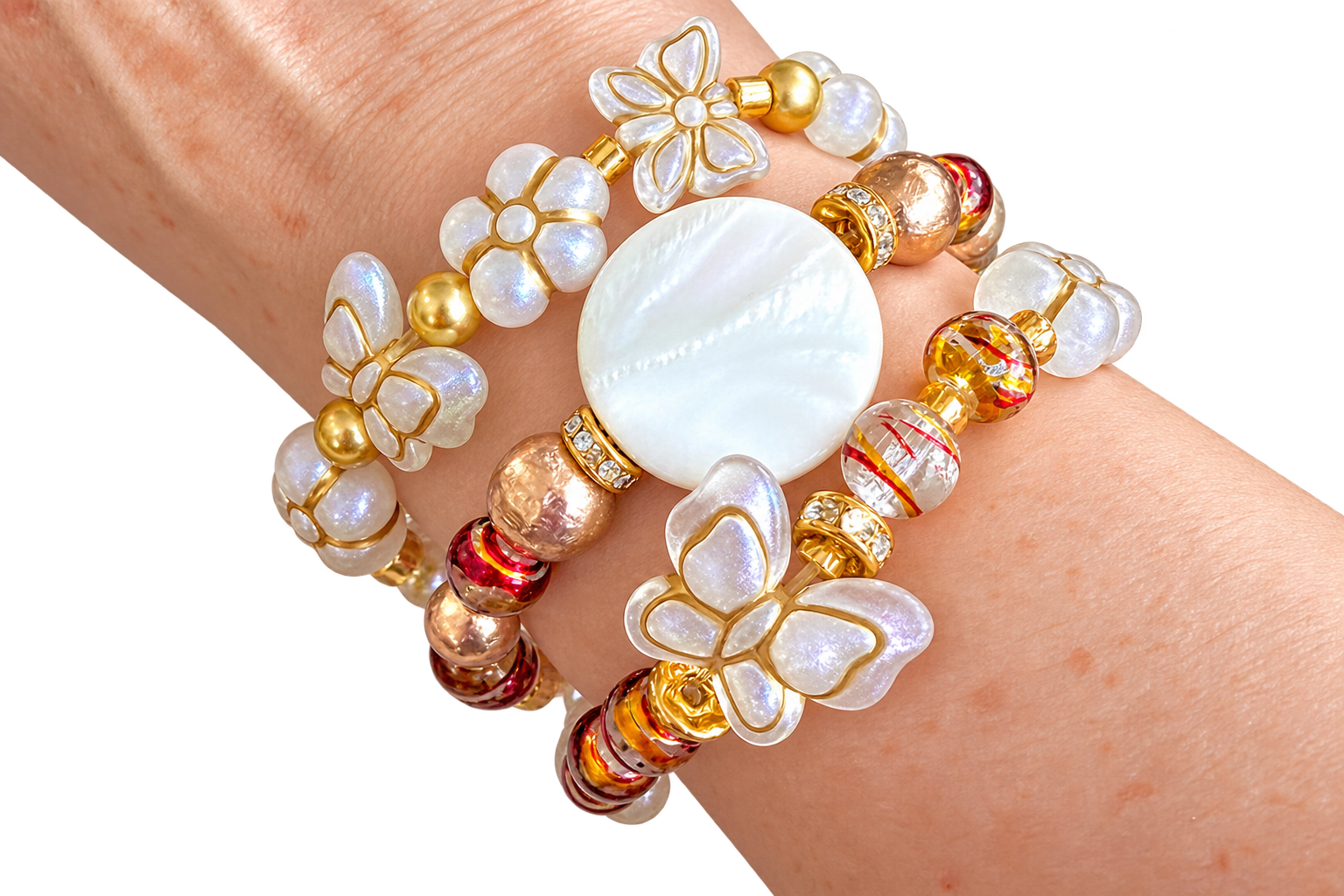 Autumn Pearl Bracelets Trio