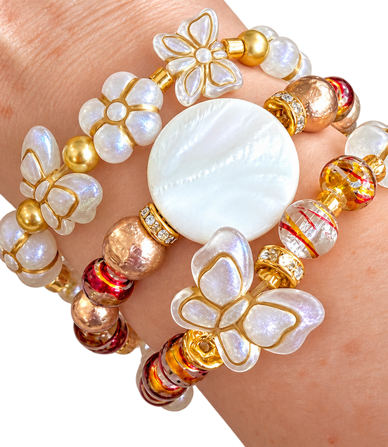 Autumn Pearl Bracelets Trio - Georgie Rosario Jewelry and more...