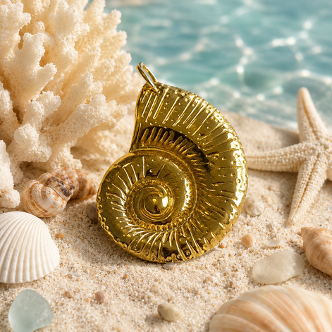 Golden Tide Shell Pendant - Georgie Rosario Jewelry and more...