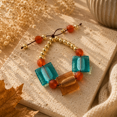 Caribbean Turquoise and Brown Bracelet