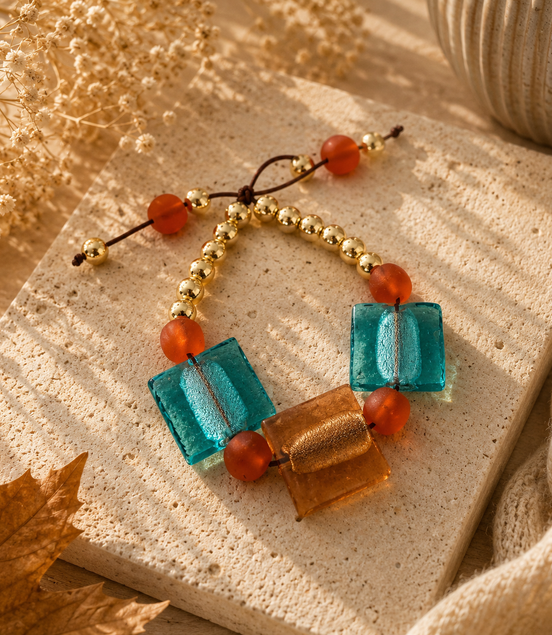 Caribbean Turquoise and Brown Bracelet - Georgie Rosario Jewelry and more...