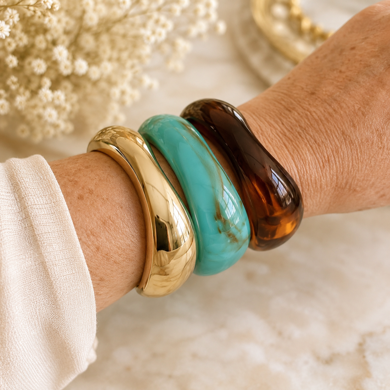 Coastal Luxe Cuff Bracelet Trio