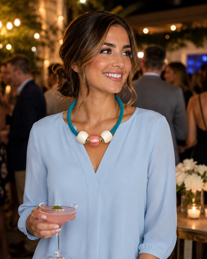 Modern Geo Lightweight Pink Choker - Georgie Rosario Jewelry and more...
