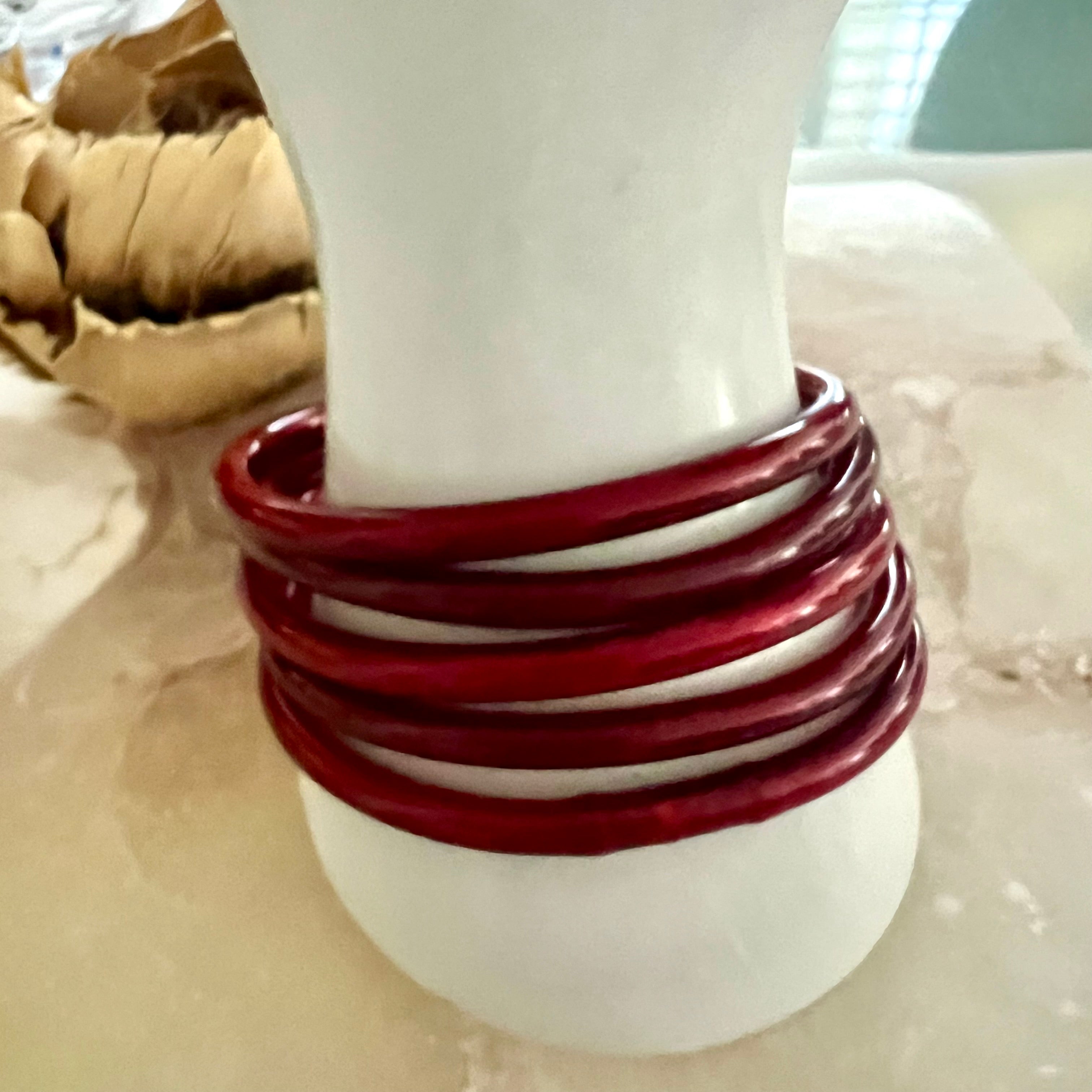 Dark Red Resin Bangles