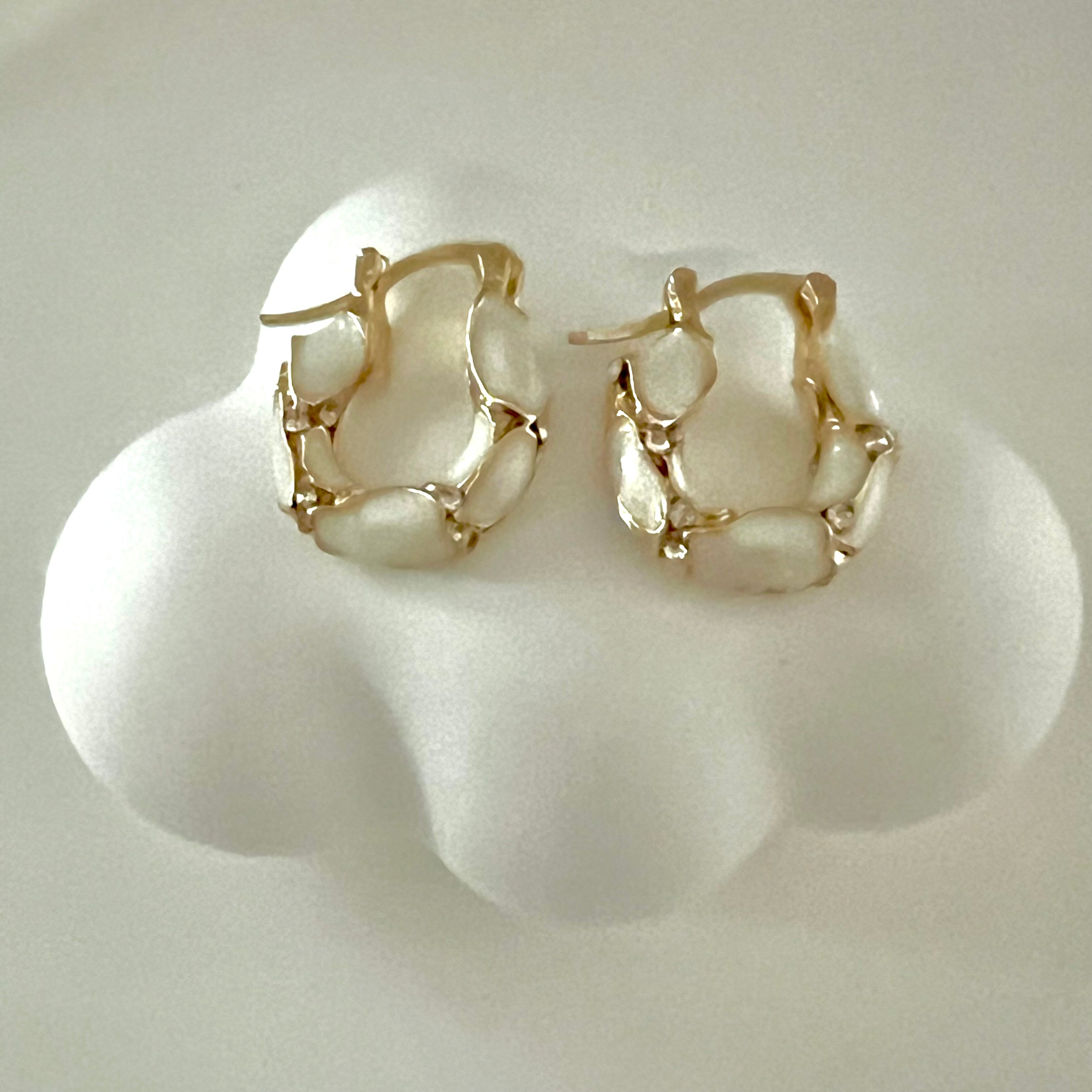 Small White Hoops Earrings - Georgie Rosario Jewelry and more...