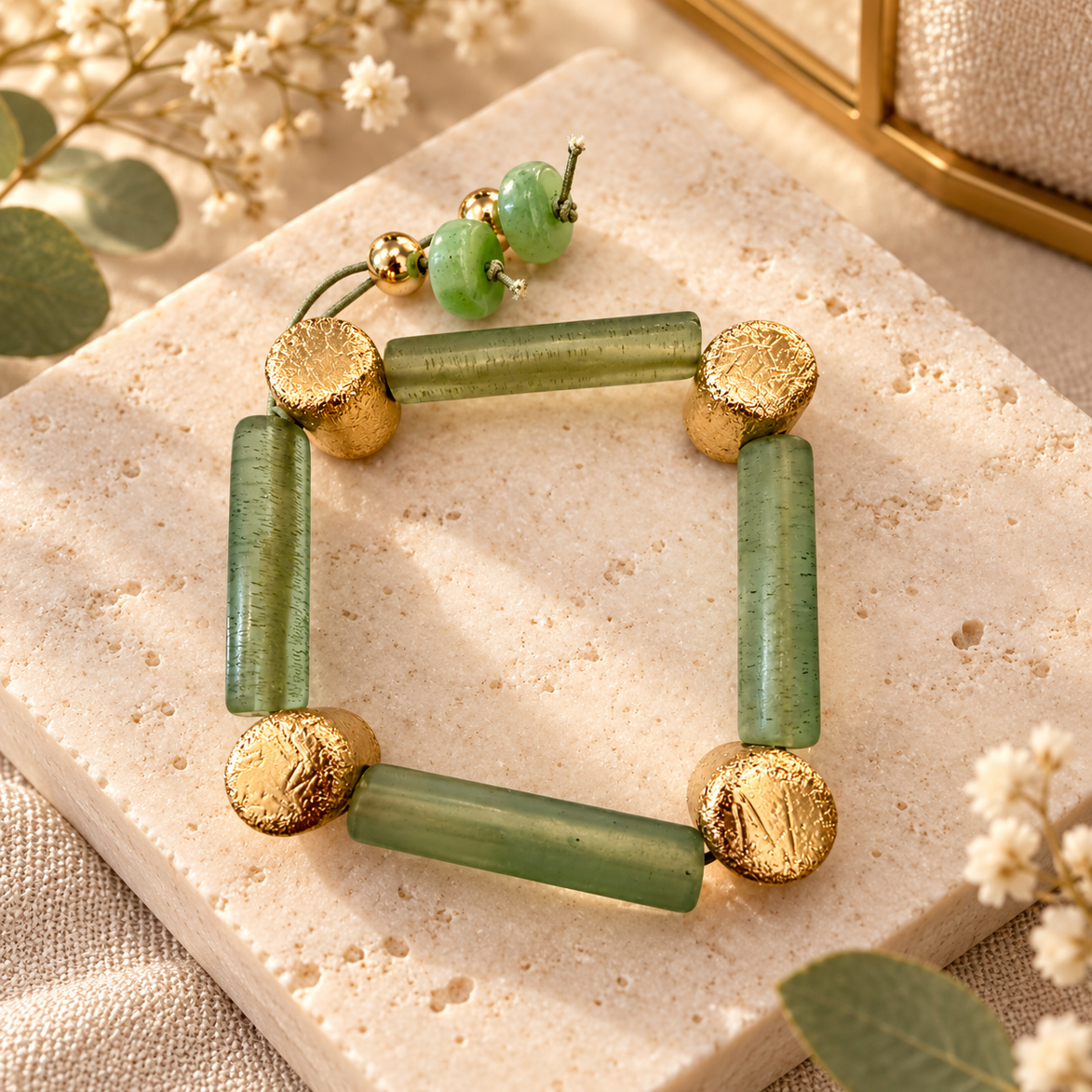 Light Green & Gold Bracelet