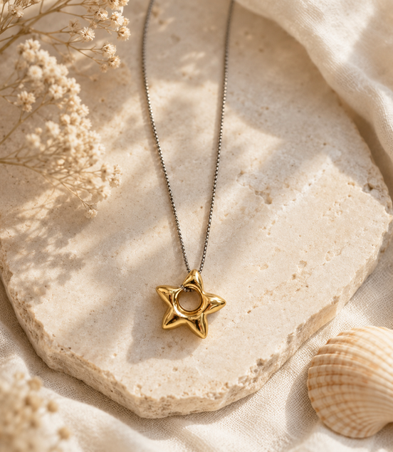 Golden Star Glow Necklace - Georgie Rosario Jewelry and more...