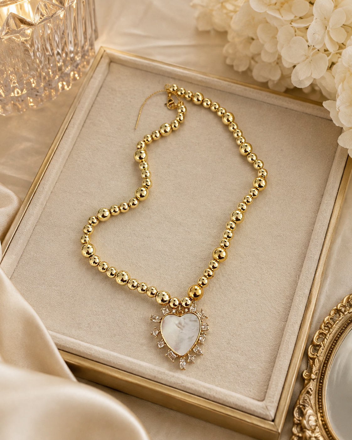 Pearly Heart Radiance Necklace - Georgie Rosario Jewelry and more...