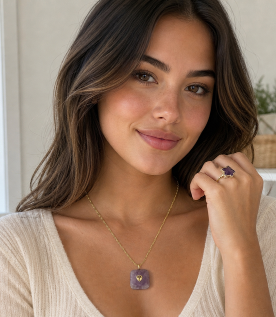 Louisa Amethyst Choker and Ring Set - Georgie Rosario Jewelry and more...