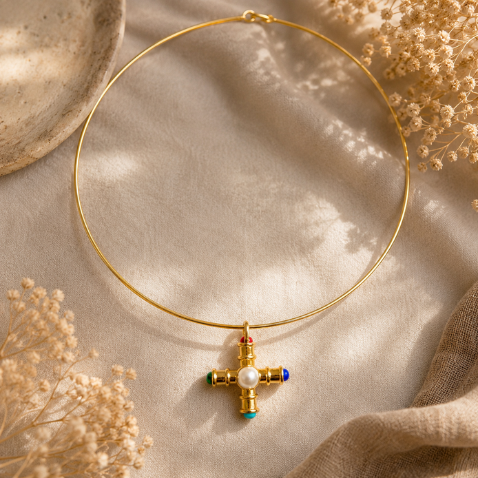 ✨ Eternal Faith Cross Choker