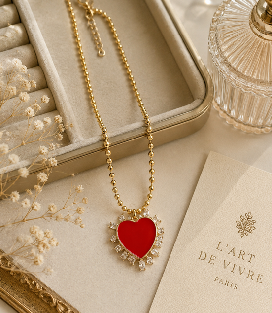 Crimson Heart Radiance Necklace - Georgie Rosario Jewelry and more...