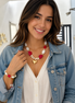 Ivy Red and White Necklace Set - Georgie Rosario Jewelry and more...