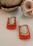 Orange Hoops Earrings