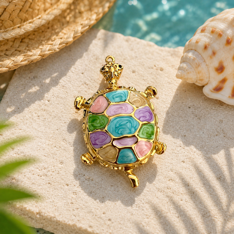 Ocean Escape Turtle Pendant - Georgie Rosario Jewelry and more...
