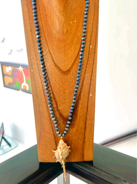 Ocean Blue Shell Necklace - Georgie Rosario Jewelry and more...