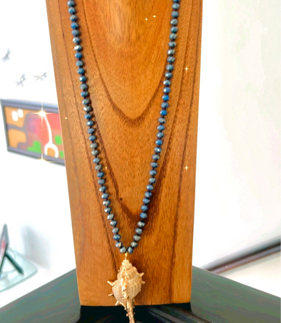 Ocean Blue Shell Necklace - Georgie Rosario Jewelry and more...
