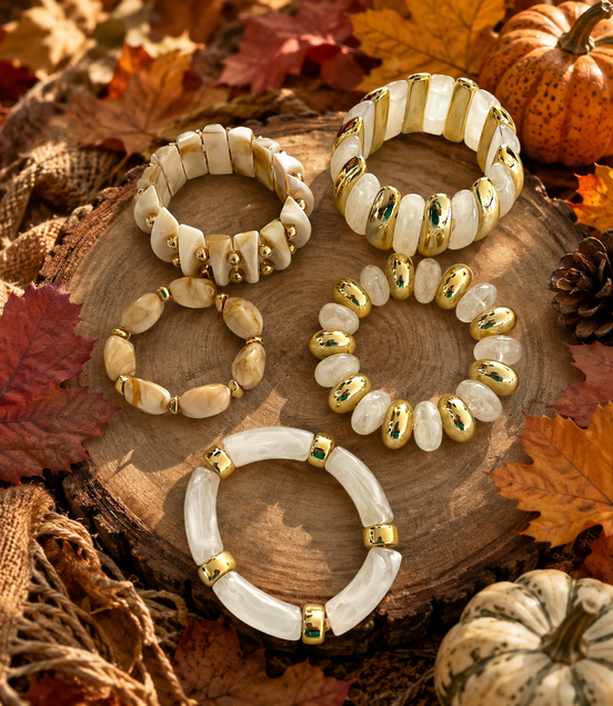 Autumn Ivory Bracelets Set - Georgie Rosario Jewelry and more...