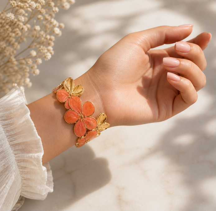 Kat peach bangle - Georgie Rosario Jewelry and more...