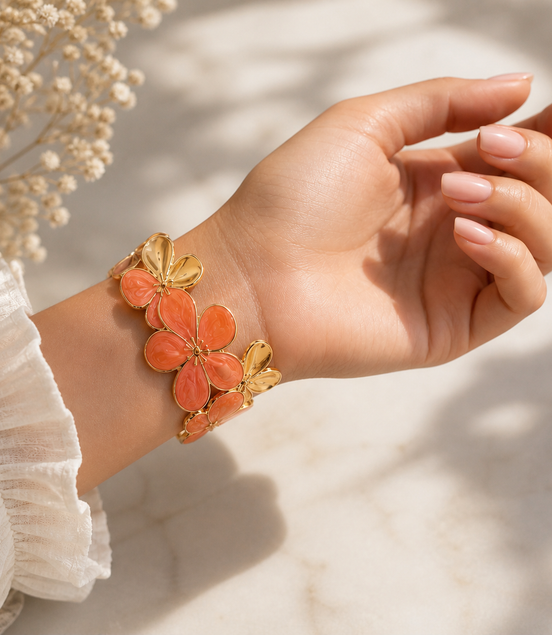 Kat peach bangle - Georgie Rosario Jewelry and more...