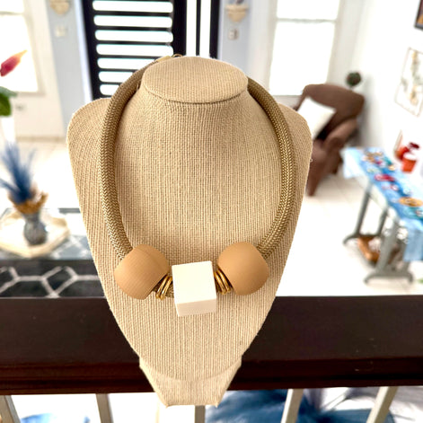 Modern Geo Lightweight White Choker - Georgie Rosario Jewelry and more...