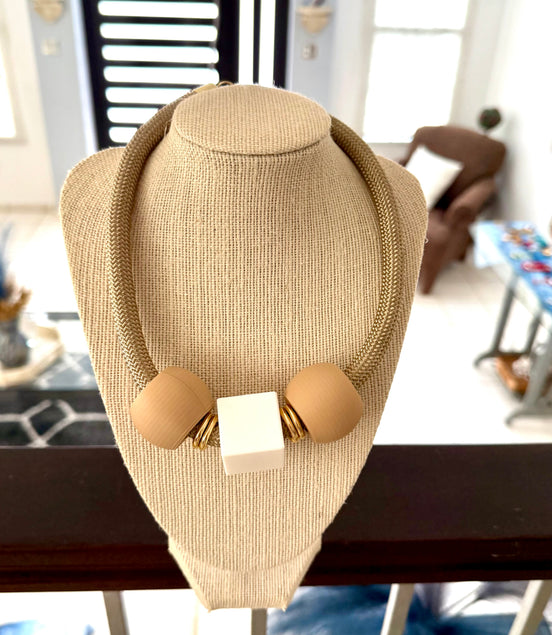 Modern Geo Lightweight White Choker - Georgie Rosario Jewelry and more...