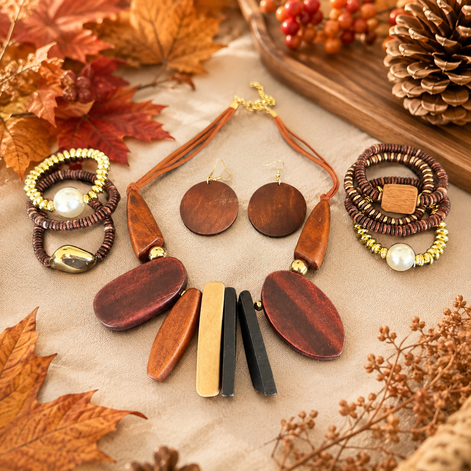 Resort Wood Elegant Necklace