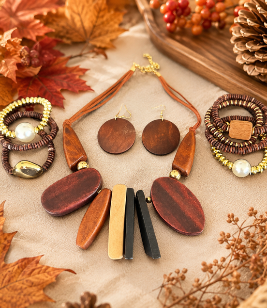 Resort Wood Elegant Necklace - Georgie Rosario Jewelry and more...