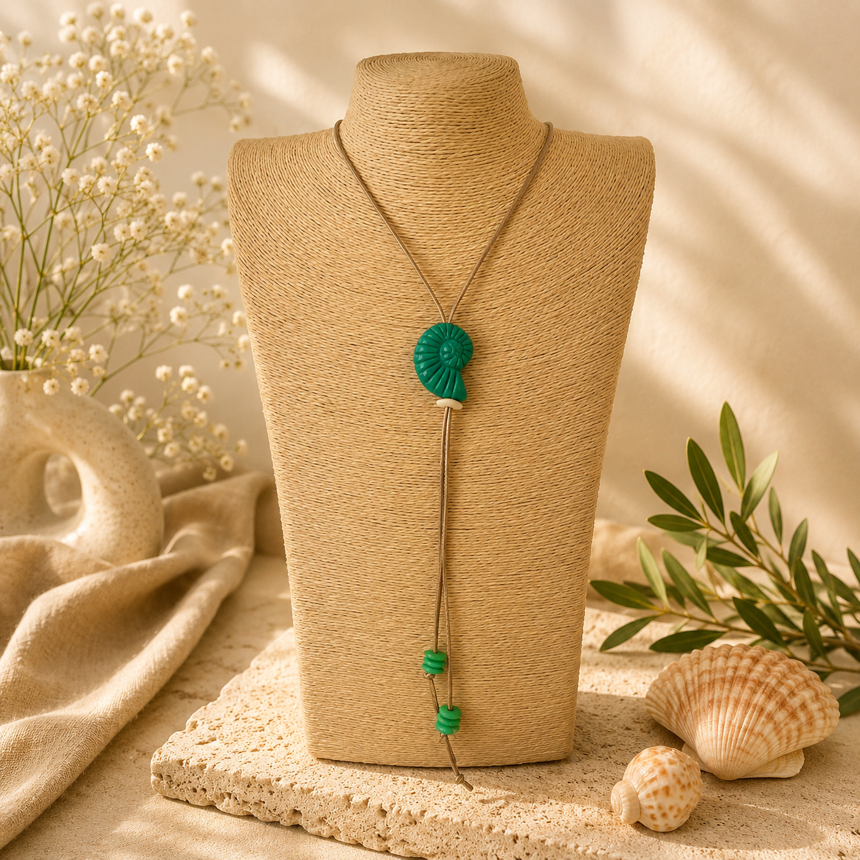 Coastal Turquoise Bolo Necklace
