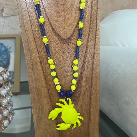 Neon Crab long necklace - Georgie Rosario Jewelry and more...