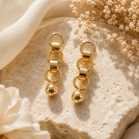 Golden Link Earrings