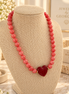 Crimson Heart Beaded Necklace - Georgie Rosario Jewelry and more...