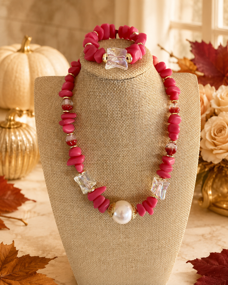 Guava Pearl Statement Set - Georgie Rosario Jewelry and more...
