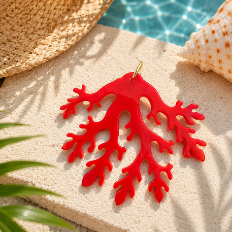 Red Coral Pendant - Georgie Rosario Jewelry and more...