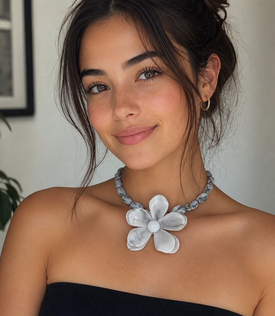 White Bloom Flower Choker