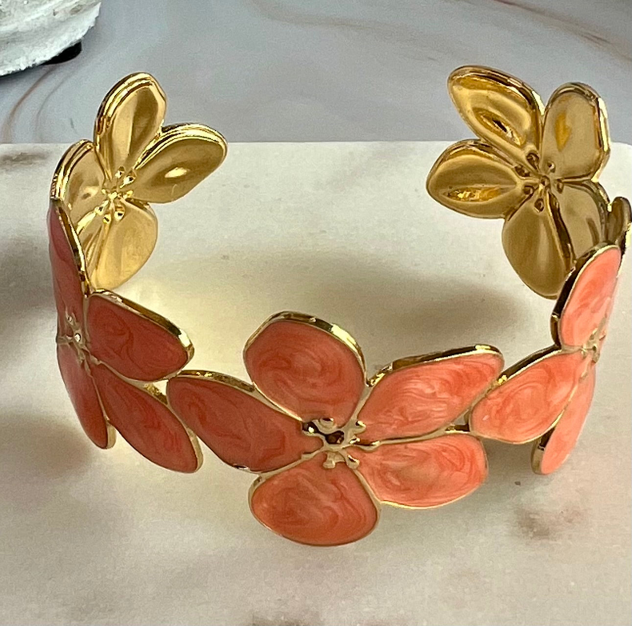 Kat peach bangle - Georgie Rosario Jewelry and more...