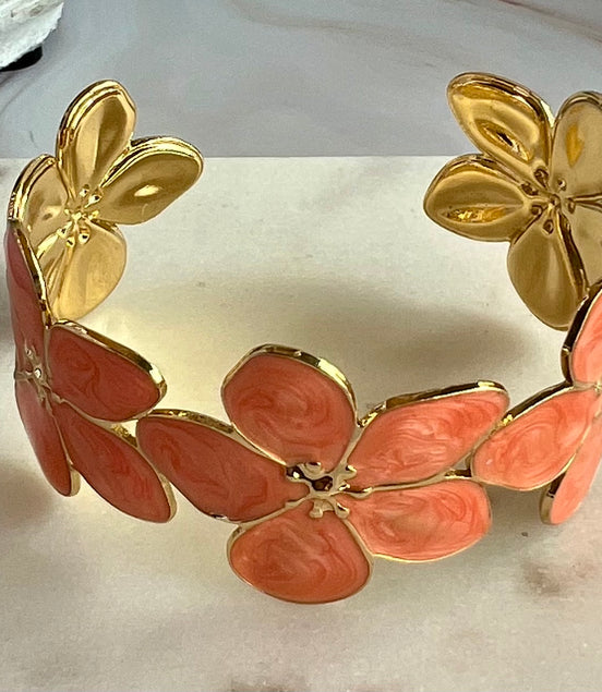 Kat peach bangle - Georgie Rosario Jewelry and more...