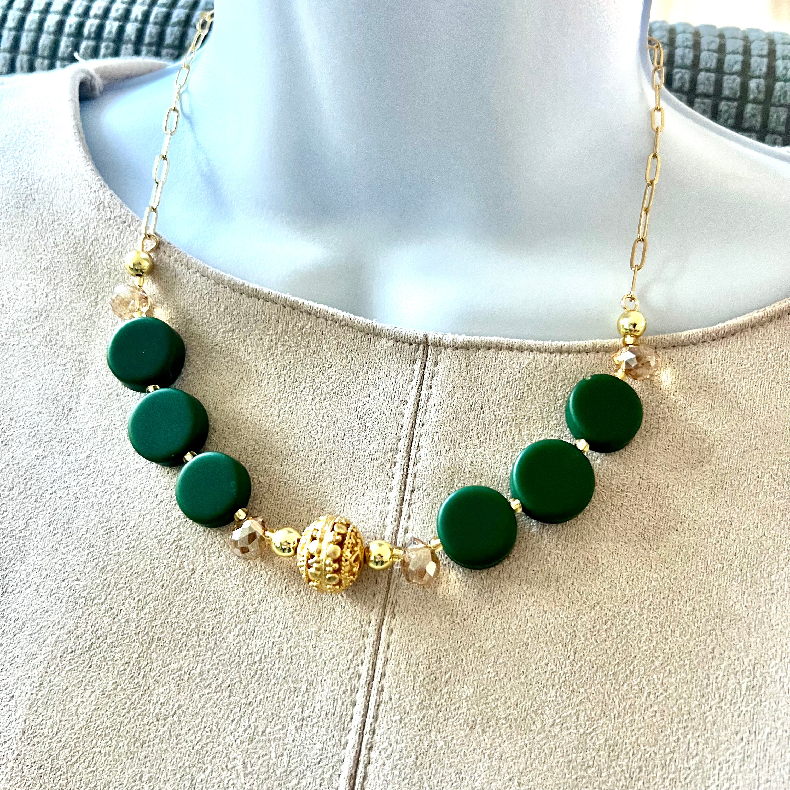 Zoe Green Choker Set