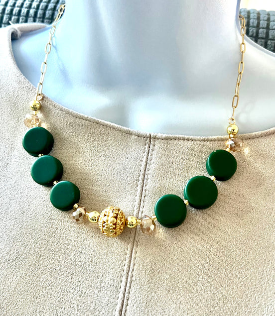 Zoe Green Choker Set