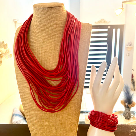 Red One Necklace Set - Georgie Rosario Jewelry and more...