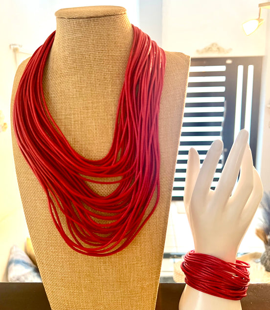 Red One Necklace Set - Georgie Rosario Jewelry and more...