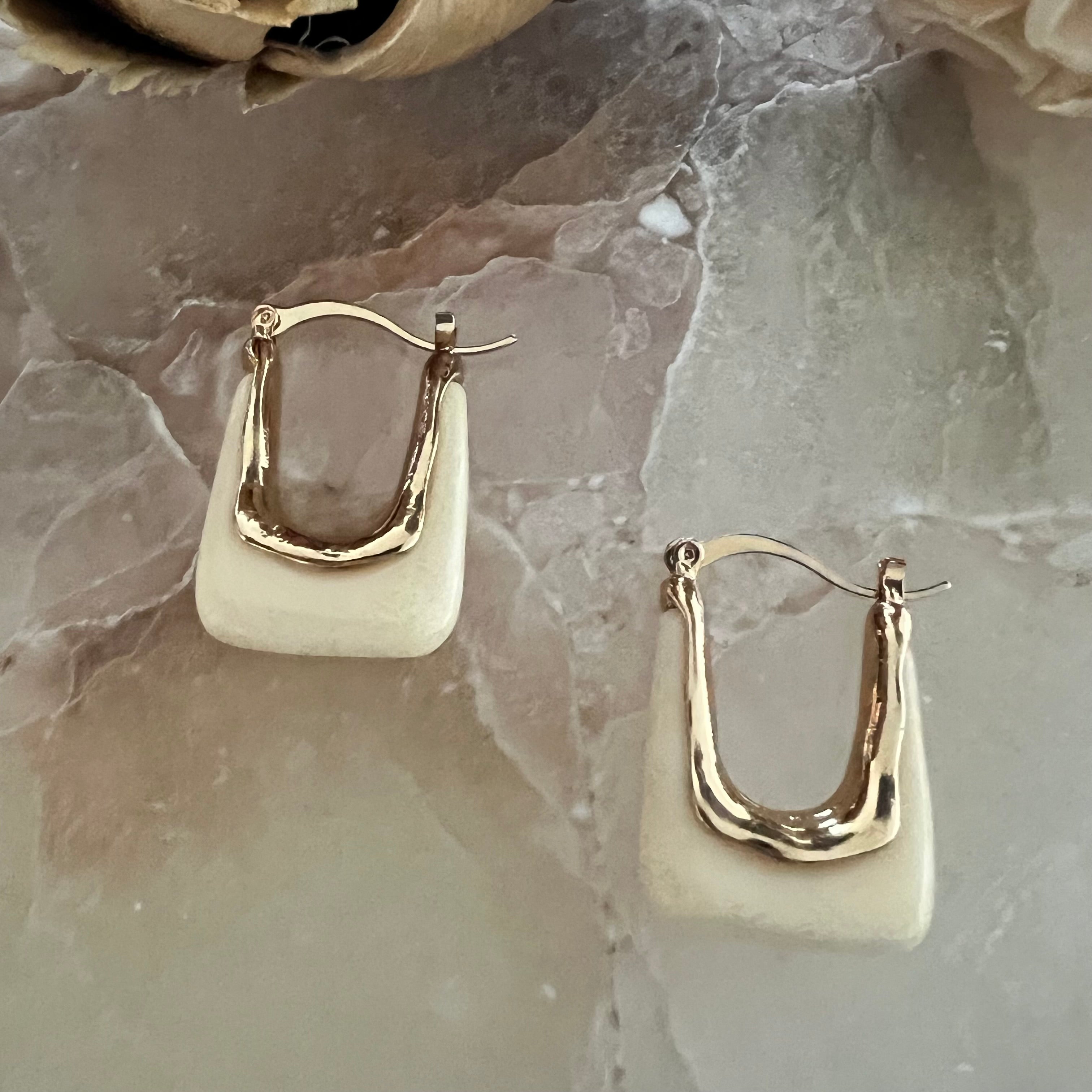 Beige Hoops Earrings - Georgie Rosario Jewelry and more...