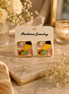 Colored little square earrings - Georgie Rosario Jewelry and more...