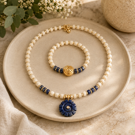 Pearl Beige Elegance Choker Set - Georgie Rosario Jewelry and more...