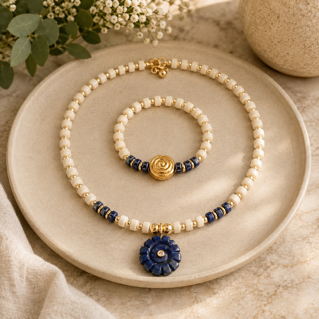 Pearl Beige Elegance Choker Set - Georgie Rosario Jewelry and more...