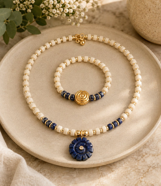 Pearl Beige Elegance Choker Set - Georgie Rosario Jewelry and more...