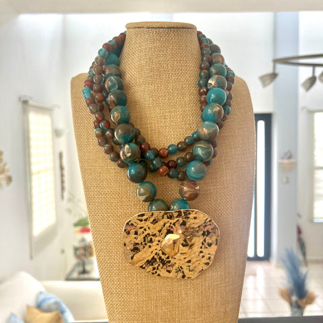 Turquoise and Gold necklace - Georgie Rosario Jewelry and more...