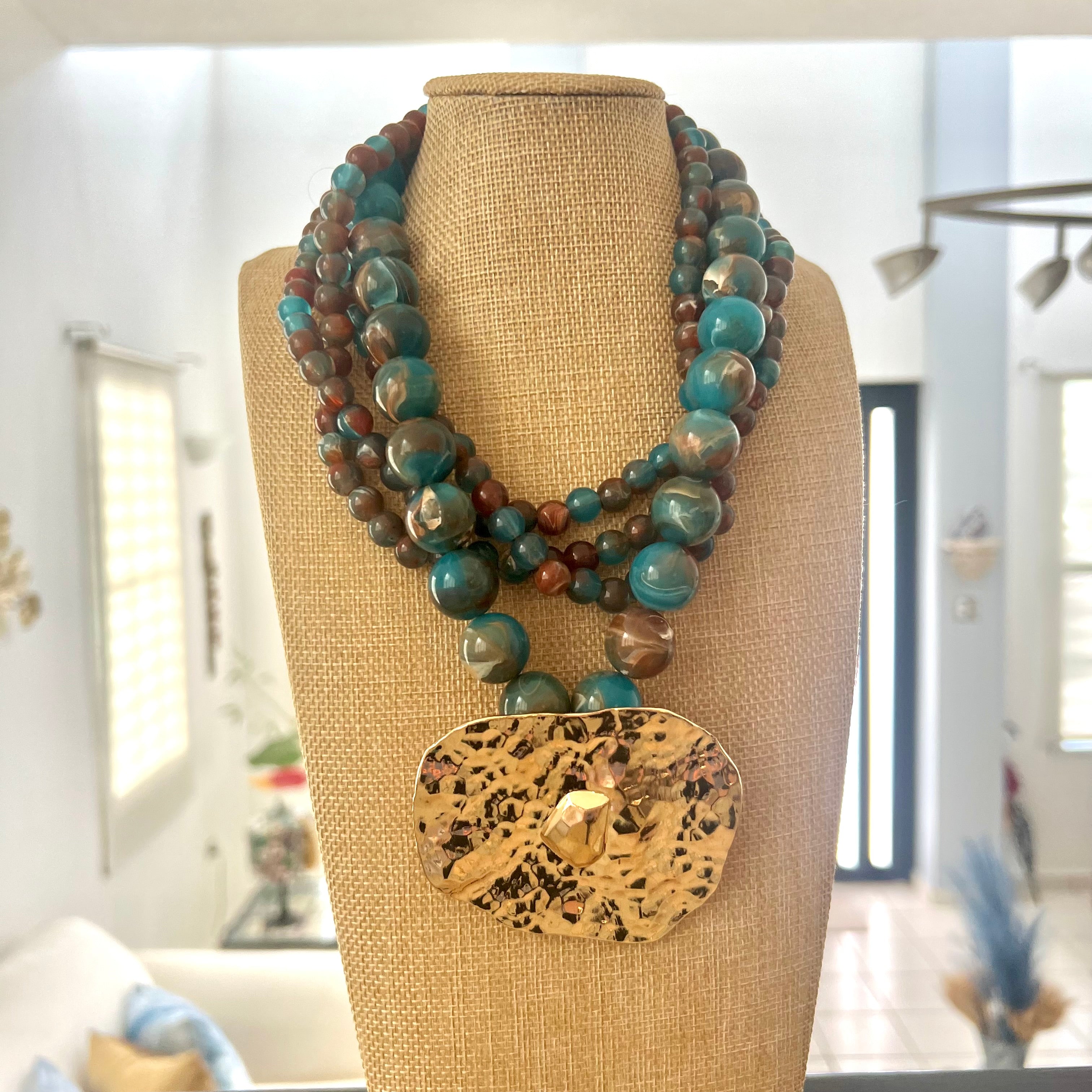 Turquoise and Gold necklace - Georgie Rosario Jewelry and more...