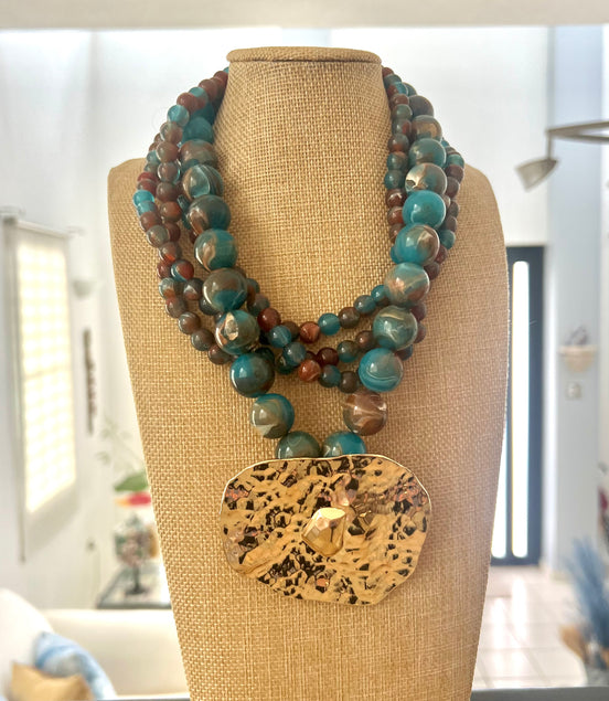 Turquoise and Gold necklace - Georgie Rosario Jewelry and more...
