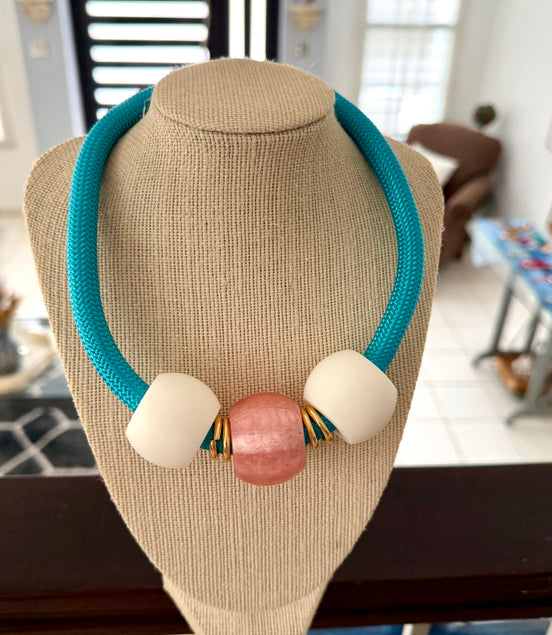 Modern Geo Lightweight Pink Choker - Georgie Rosario Jewelry and more...